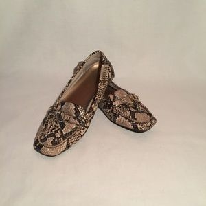 Anne Klein I -Flex Leather Snake Skin Loafers